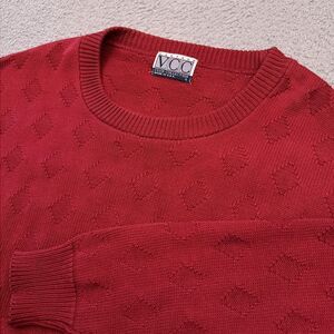 VTG Vantage Club Collection Sweater Men's Large Red Geometric Made‎ in USA